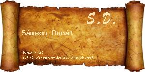 Sámson Donát névjegykártya